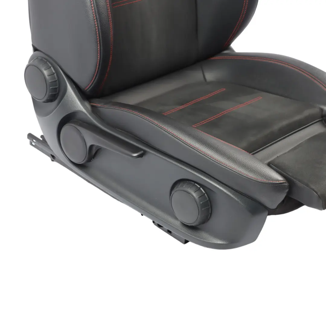 Mercedes W177 Front Seat  Right O/S Fabric Imitation Leather Black Red Threads