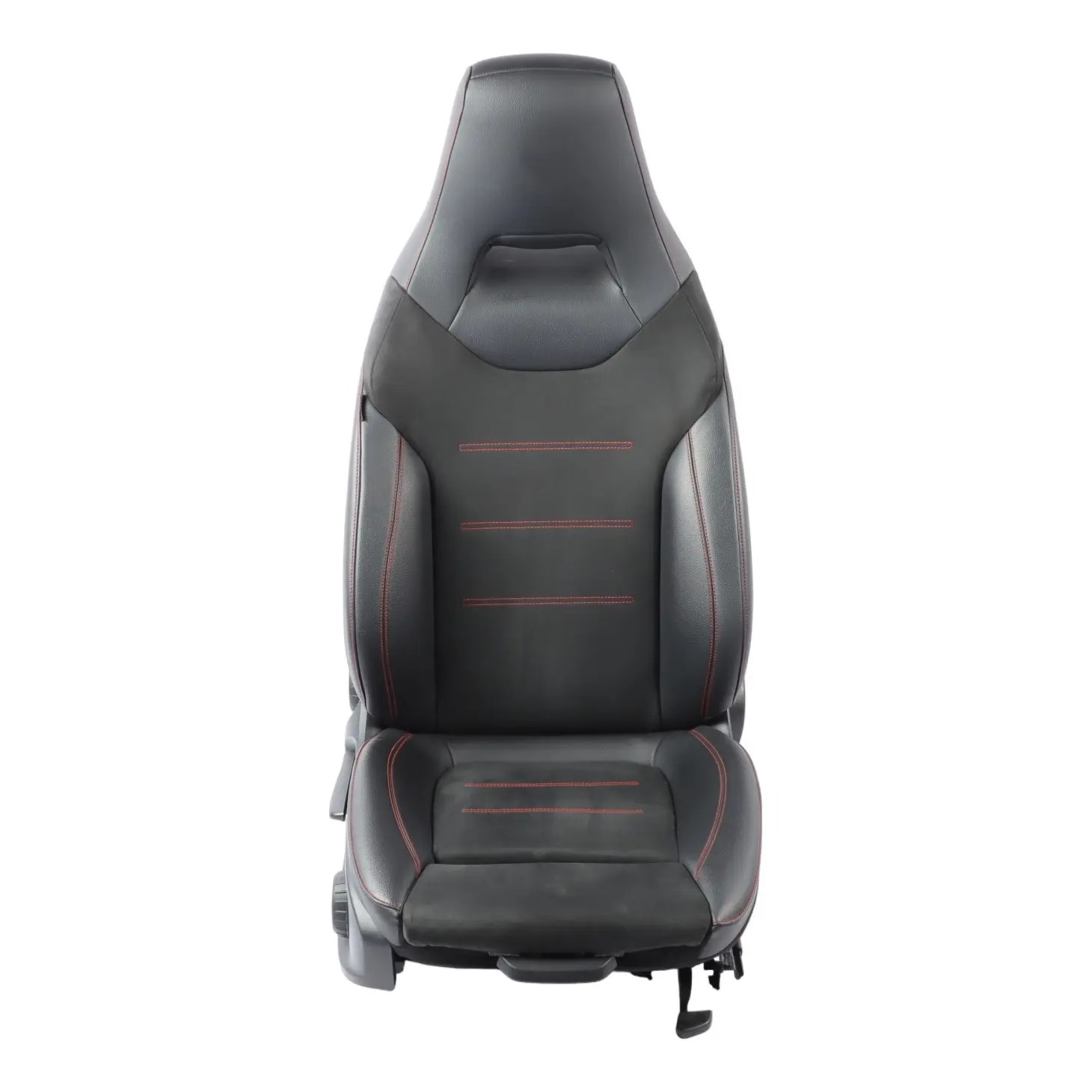 Mercedes W177 Front Seat Right O/S Fabric Imitation Leather Black Red Threads