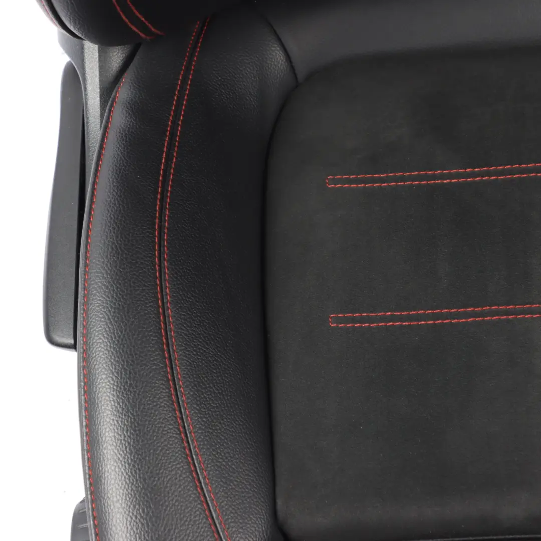 Mercedes W177 Front Seat  Right O/S Fabric Imitation Leather Black Red Threads