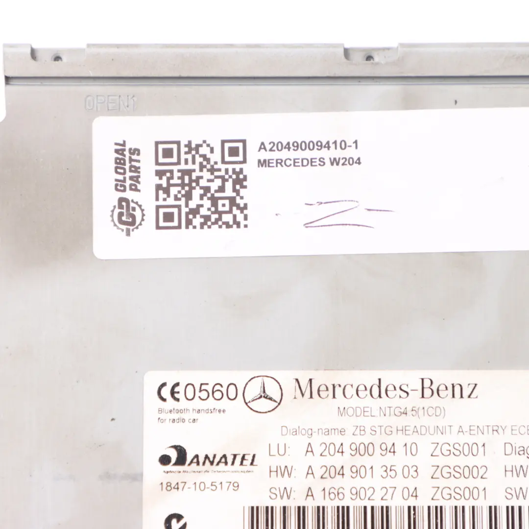 Mercedes W204 Radioodtwarzacz CD Nawigacja A2049009410