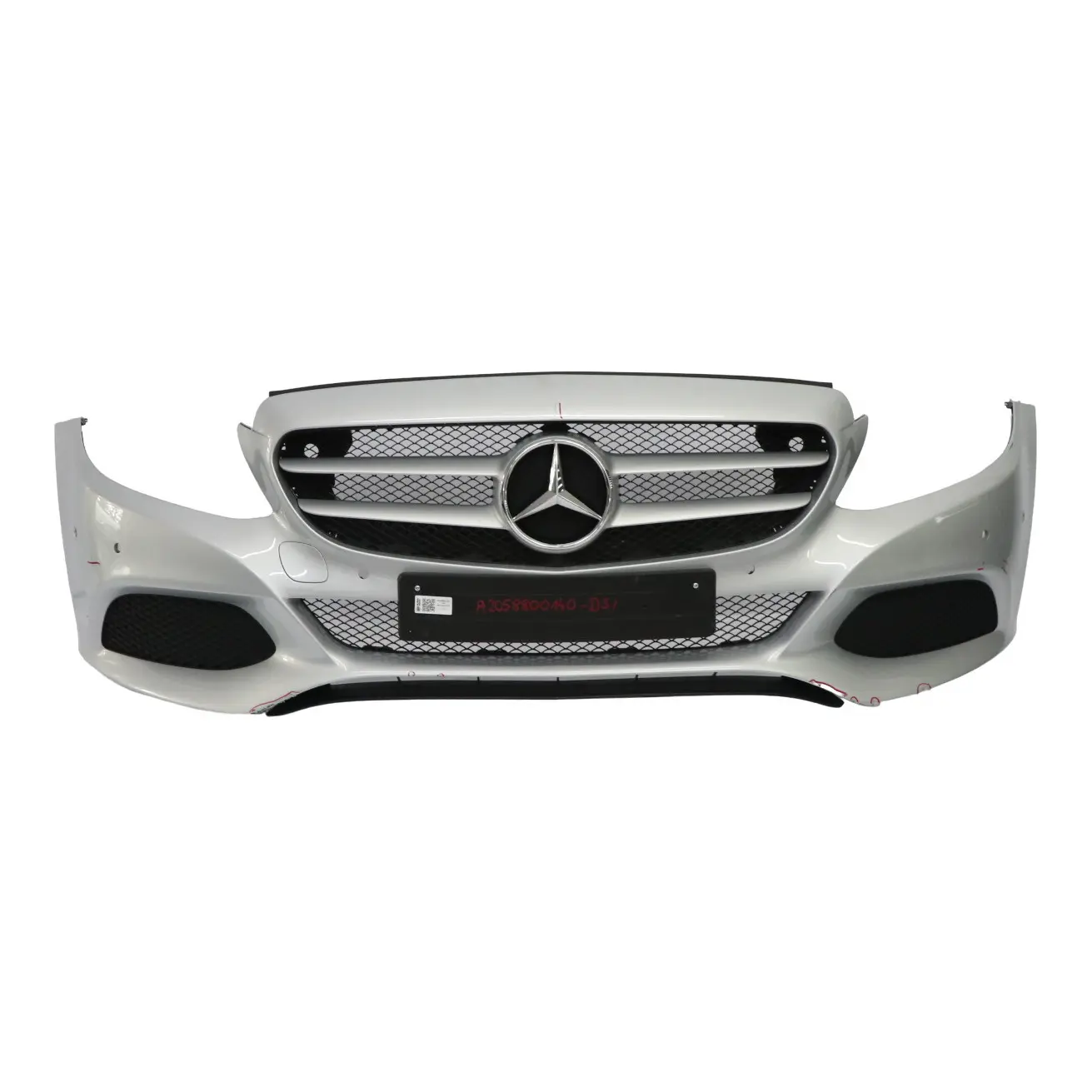 Mercedes W205 Front Bumper Trim Panel Cover Diamond Silver Metallic - 988