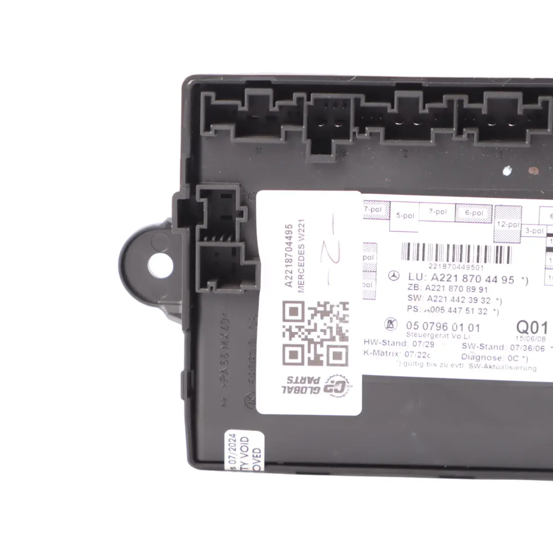 Door Module Mercedes W221 Front Door Left N/S Control Module A0038206326
