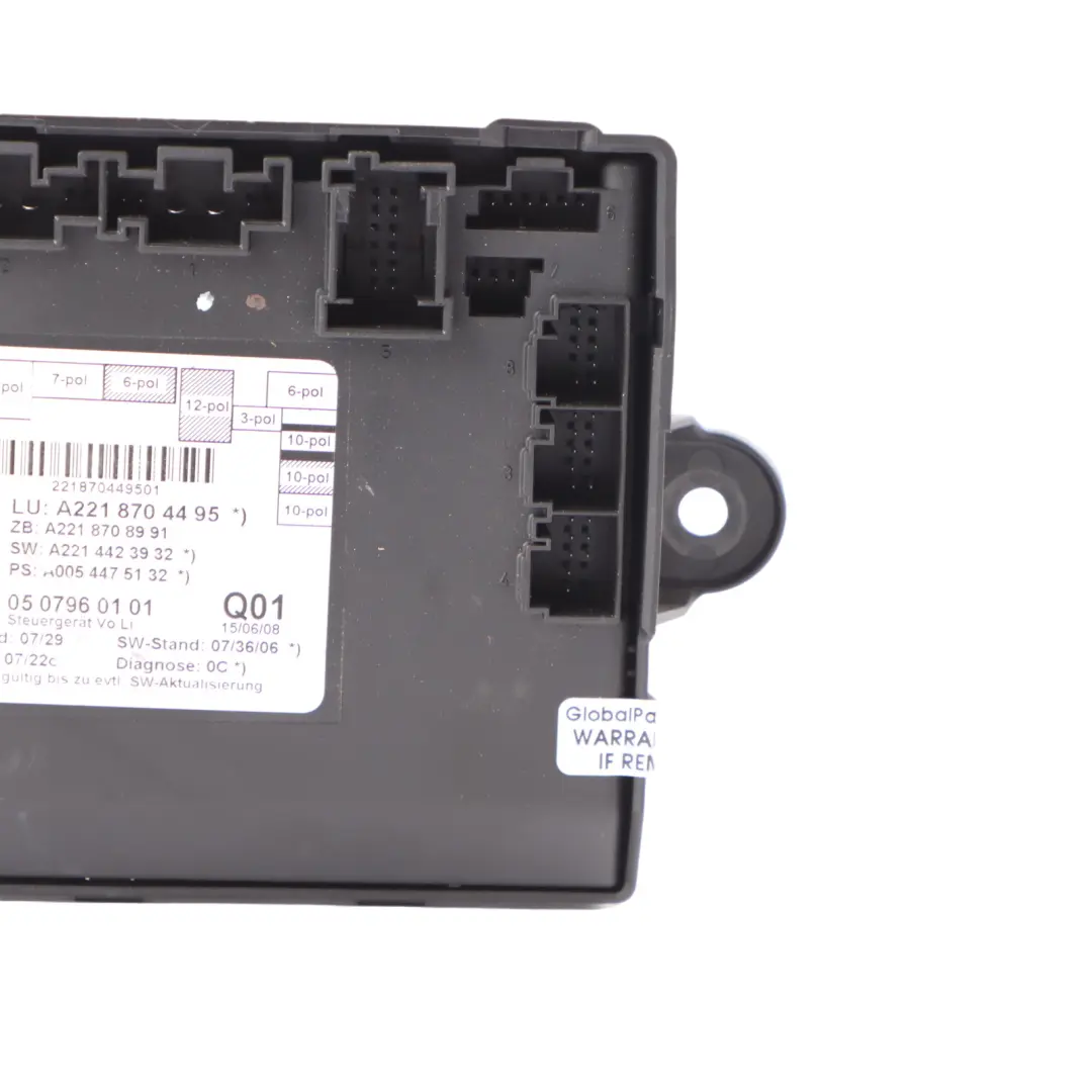 Door Module Mercedes W221 Front Door Left N/S Control Module A0038206326