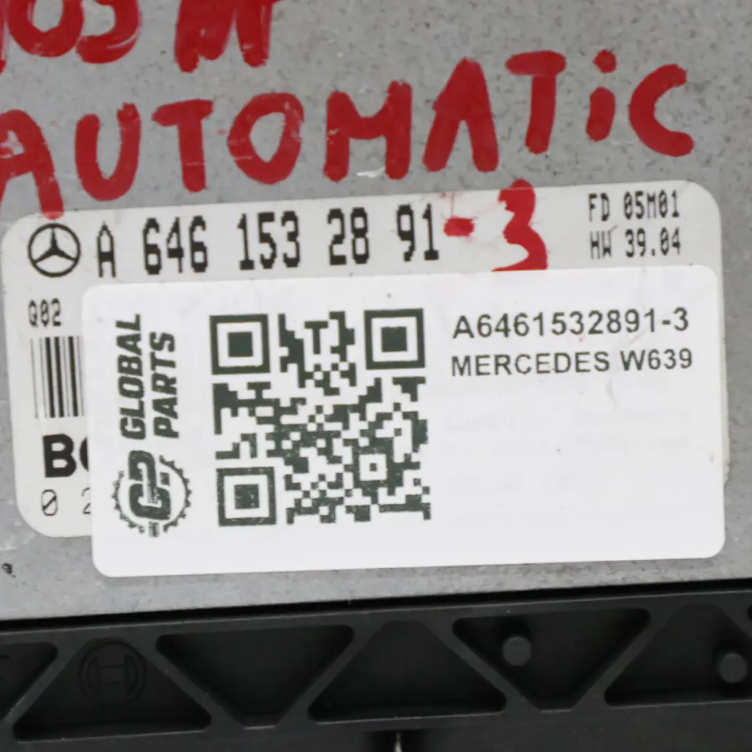 Mercedes W639 111 CDI 646.982 109KM Komputer silnika A6461532891 Kluczyk