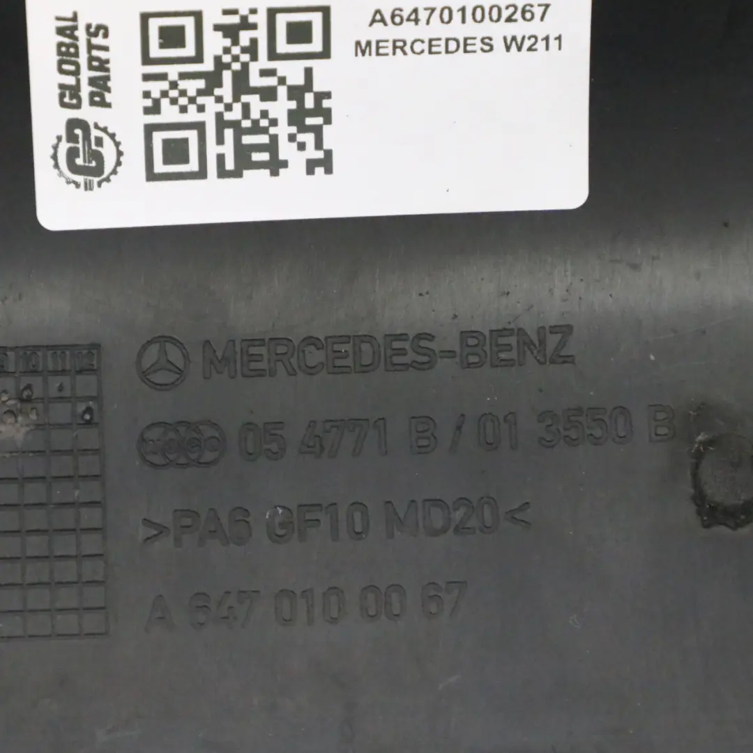 Mercedes W211 S211 Diesel OM647 Placa Tapa Motor Negro A6470100267