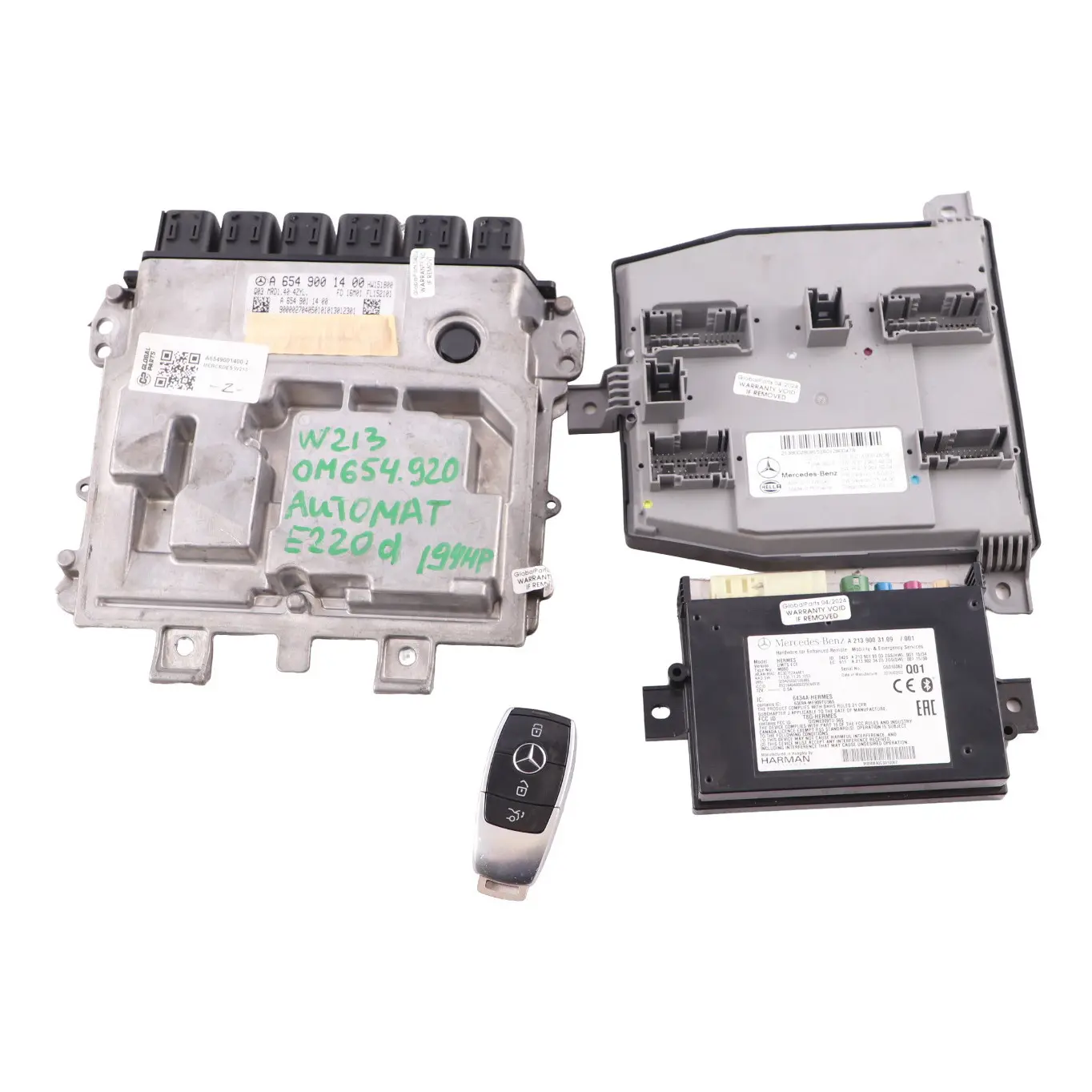 Mercedes W213 E220 CDI OM654 194HP Engine ECU Kit A6549001400 Key Lock Automatic