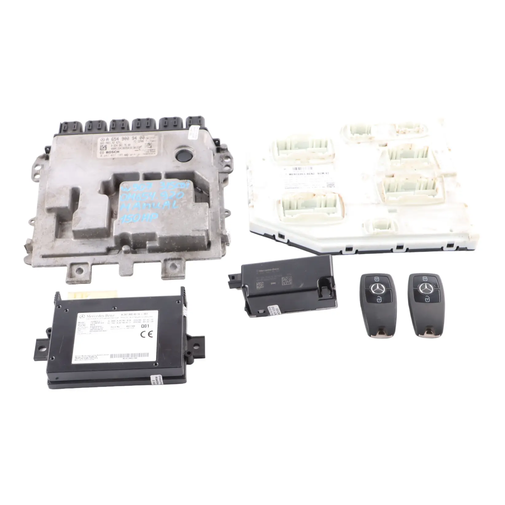 Mercedes W907 315CDI OM654.920 Engine Unit Module ECU Kit A6549009400 Keys