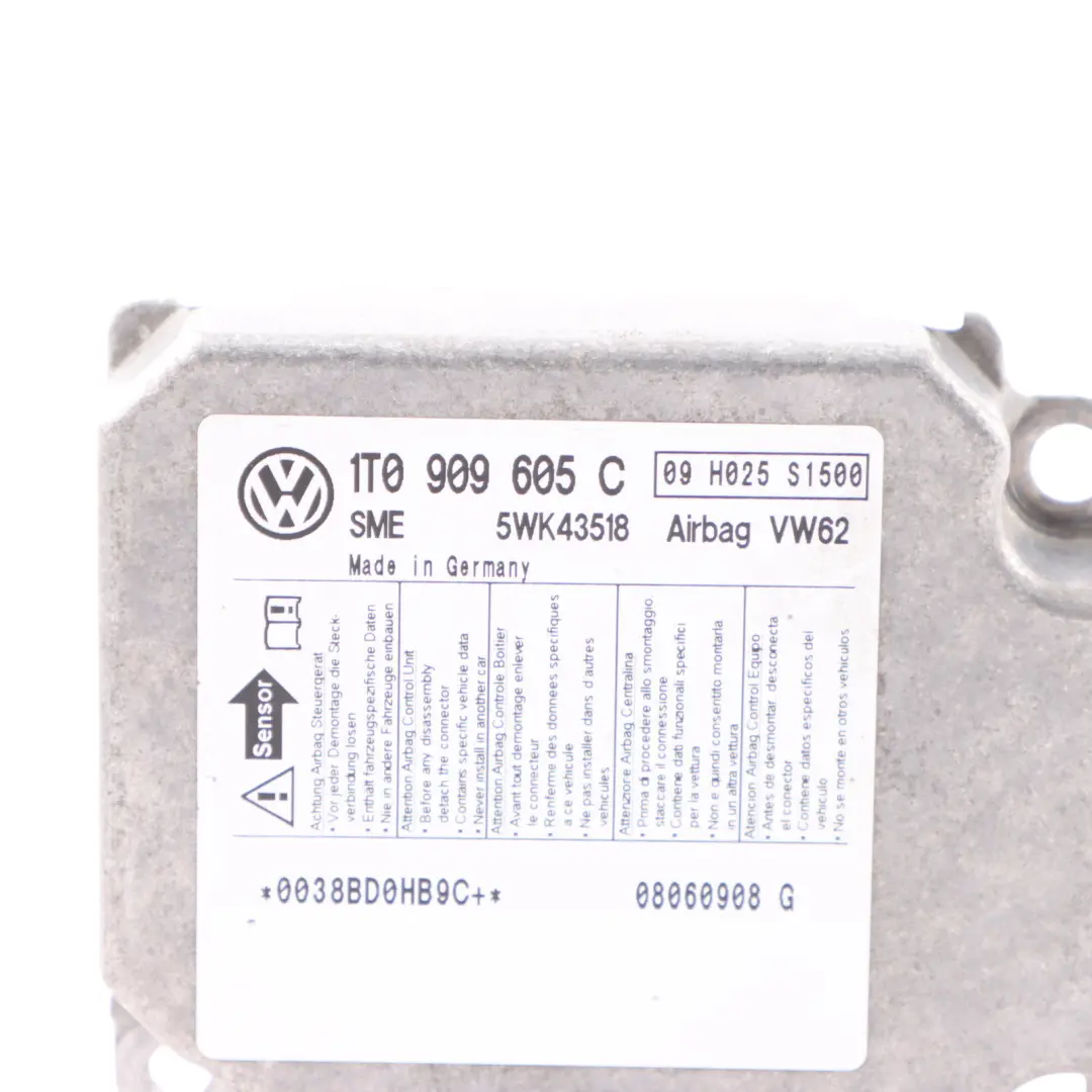 Volkswagen Touran 1T Safety SRS Air Control Module Unit 1T0909605C