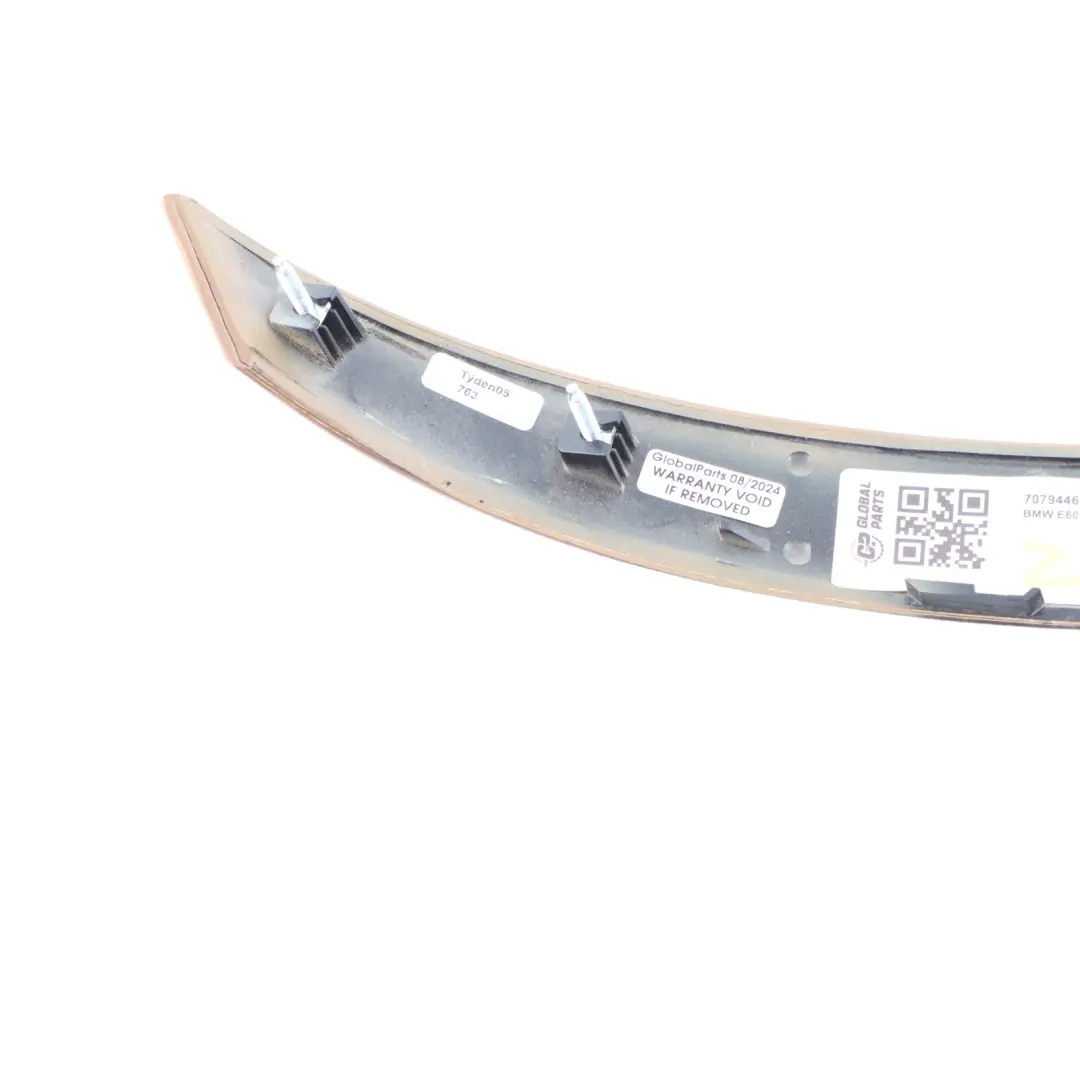 BMW E60 Handle Cover Trim Strip Rear Right O/S Poplar Woodgrain Hell 7079446