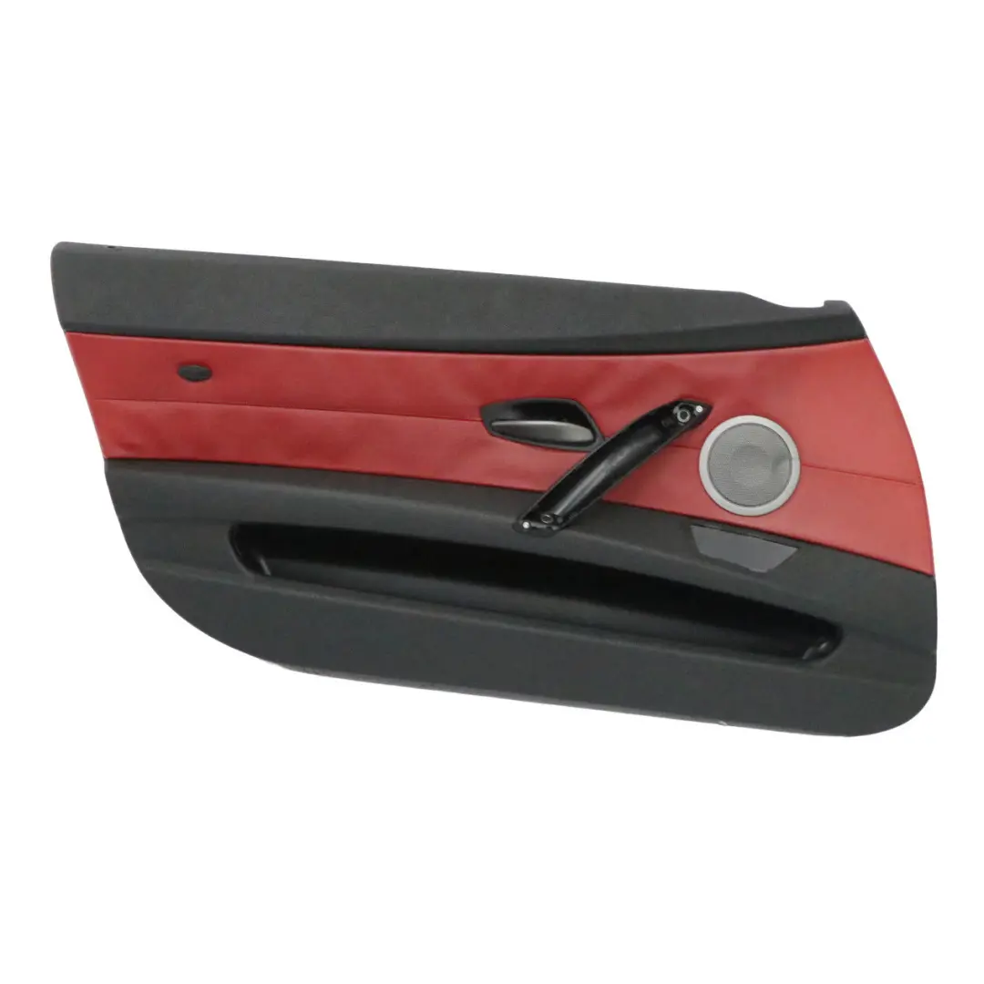 BMW Z4 E85 E86 Frente Izquierda Tarjeta puerta panel ajuste cuero Negro Rojo