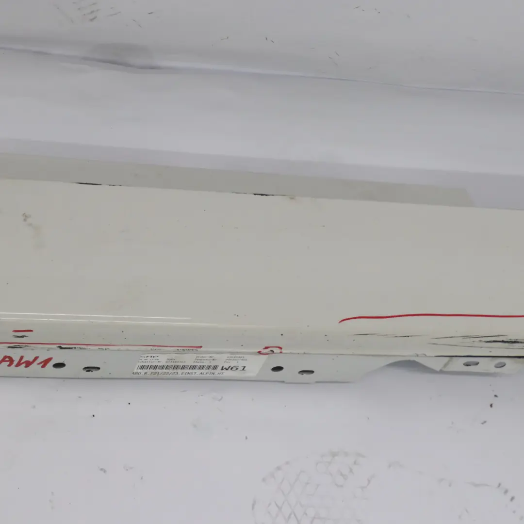 BMW F21 F22 Side Skirt Right O/S Sill Strip Alpinweiss 3 Alpine White - 300