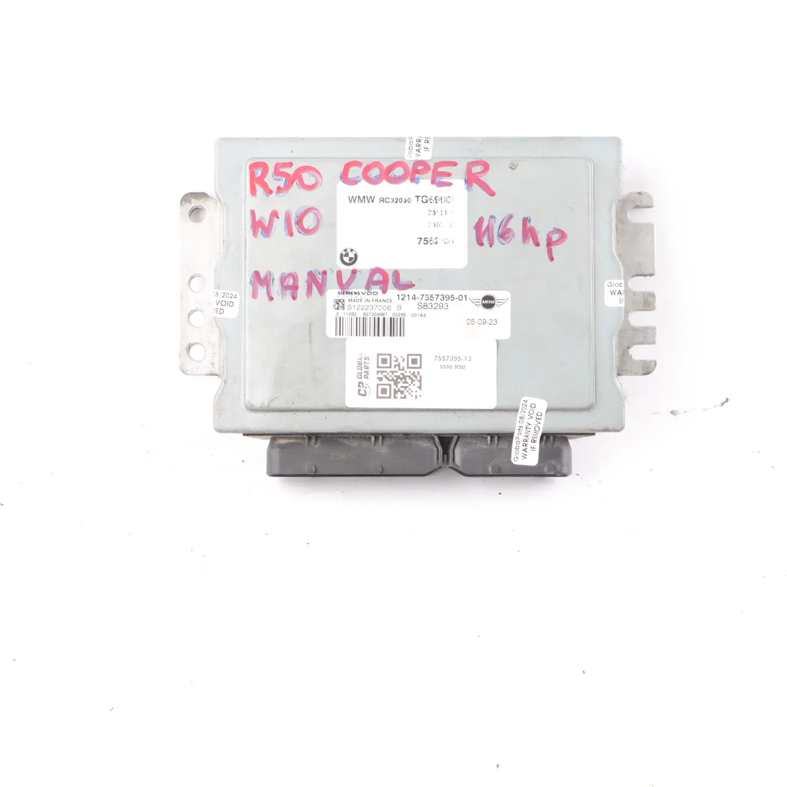 Mini Cooper R50 R52 W10 1.6 116HP Petrol Engine Control Unit ECU 7557395 Manual