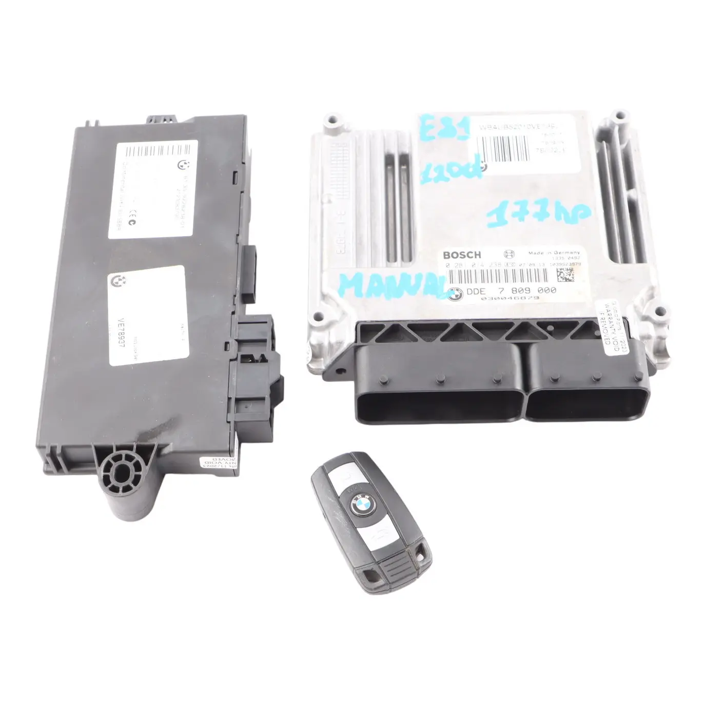 BMW E81 E87 LCI 120d 177HP N47 Control Unit Module ECU Kit DDE 7809000 CAS3 Key