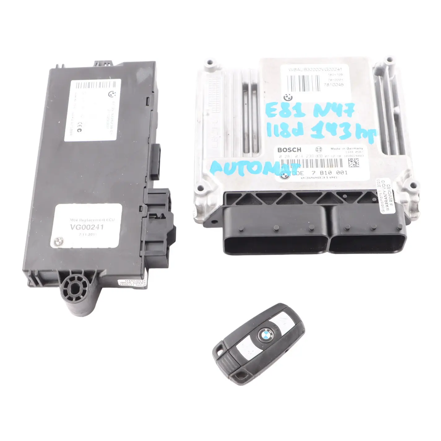 BMW E81 E87 LCI 118d E90 318d N47 143HP Diesel ECU KIT DDE 7810001 CAS3 + Key