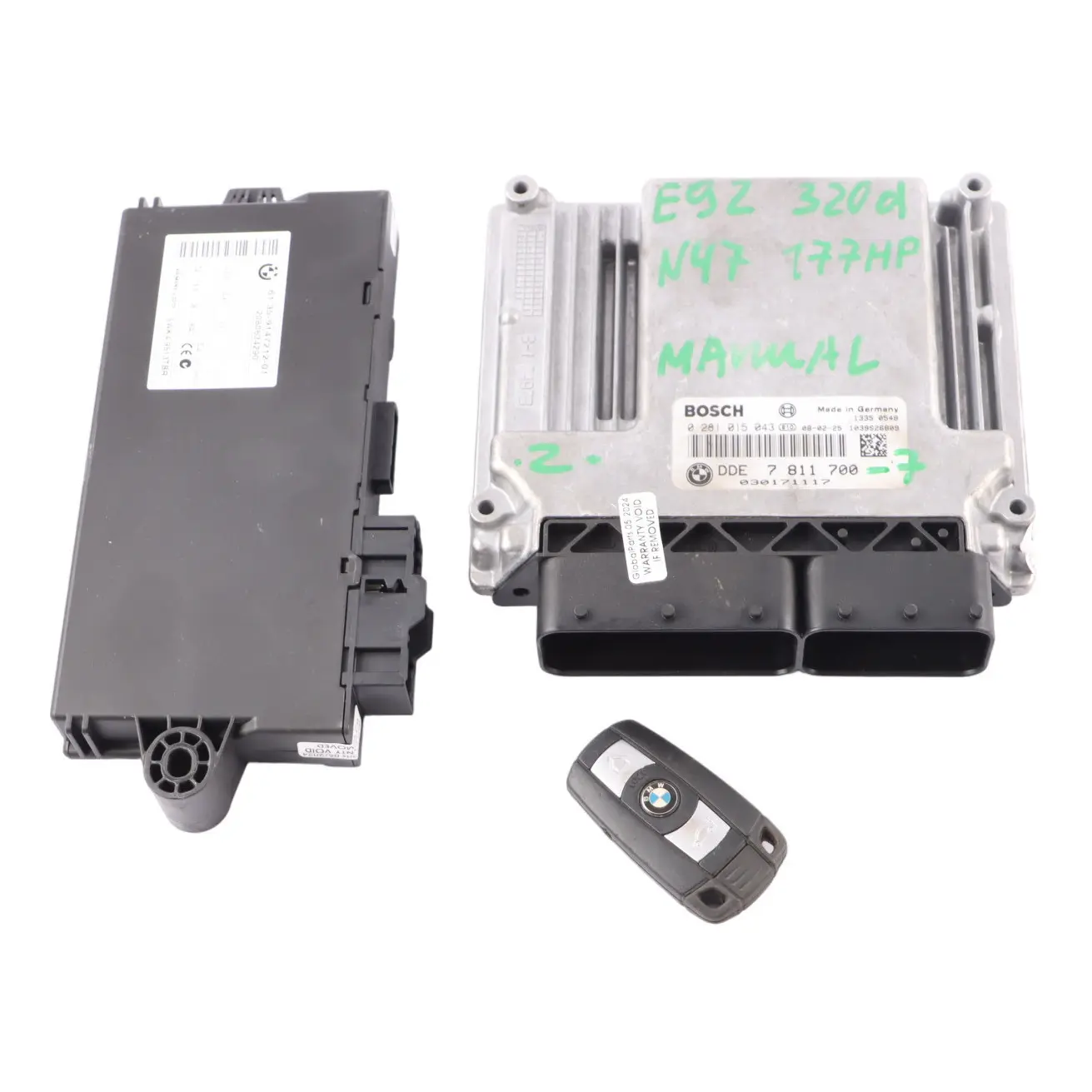 BMW E90 E92 320d N47 177HP ECU KIT DDE CAS3 + Key 7811700 Manual