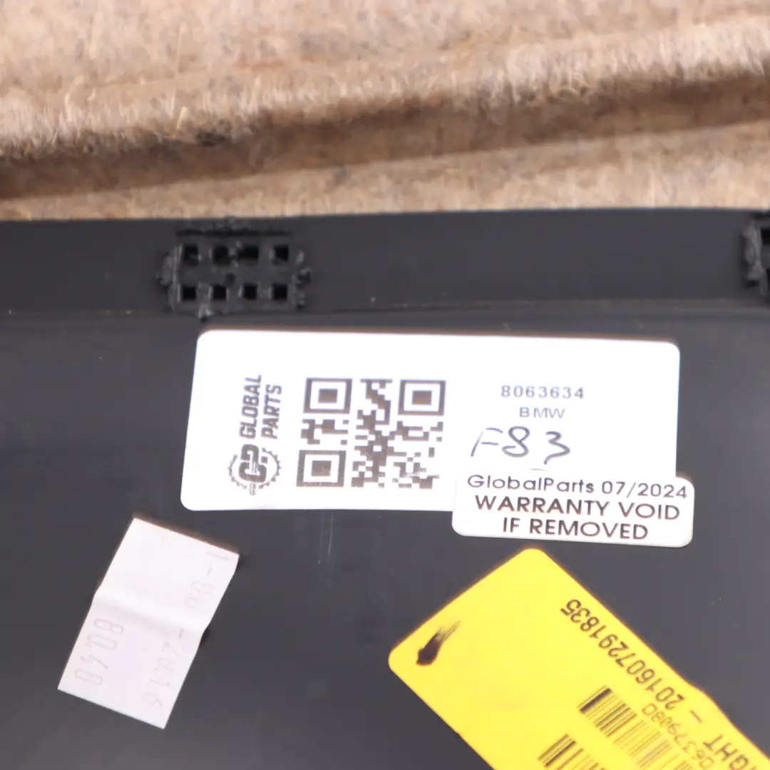 BMW F82 F83 M4 Front Right O/S Door Lining Card Full Leather Sakhir Orange