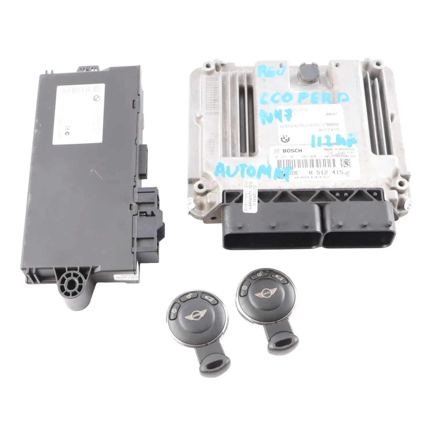 Mini Cooper D R55 R56 LCI N47N 112HP Diesel Engine ECU Kit DDE 8512415 CAS3 Keys