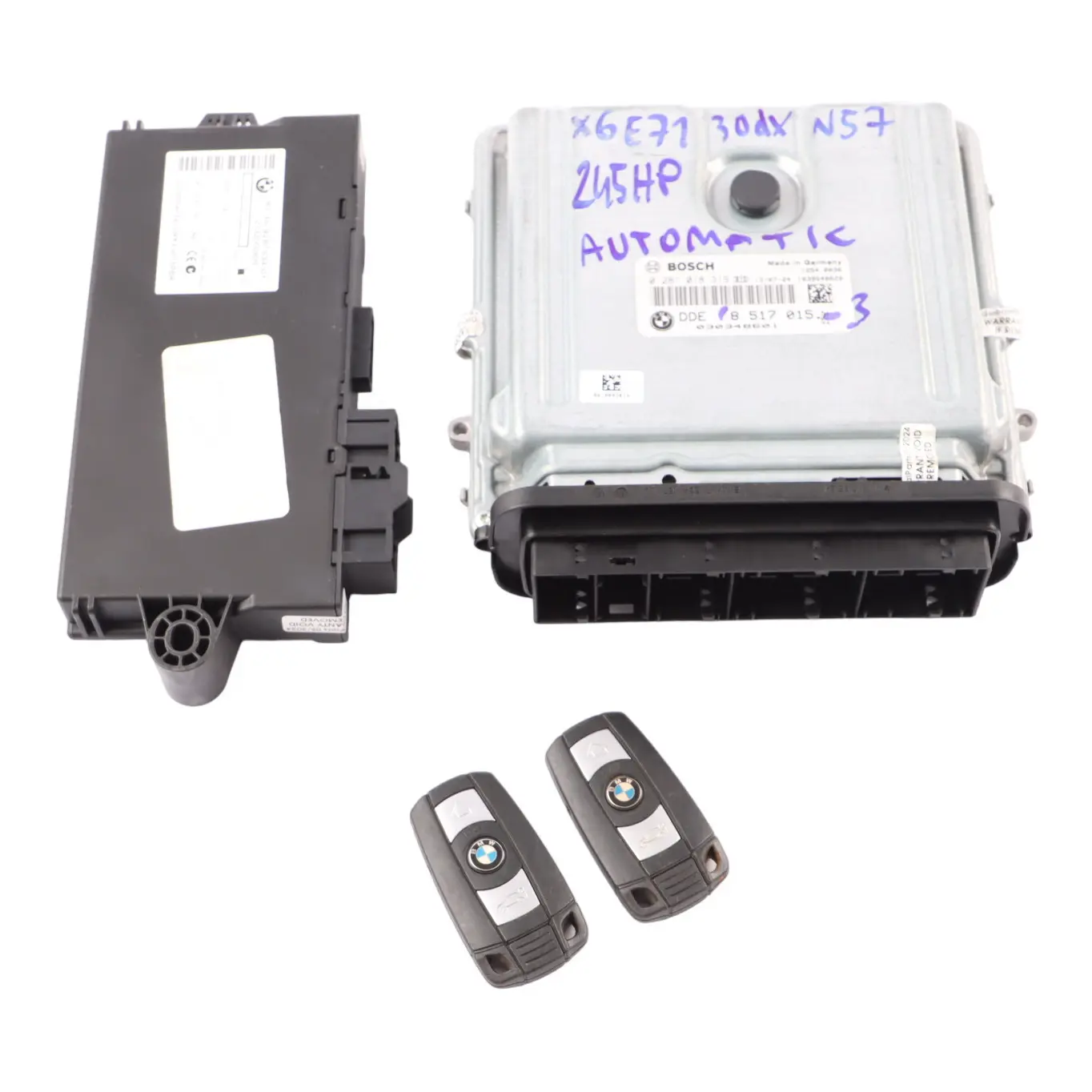 BMW X5 E70 X6 E71 30dX Diesel N57 245HP ECU Kit DDE 8517015 CAS3 Keys Automatic