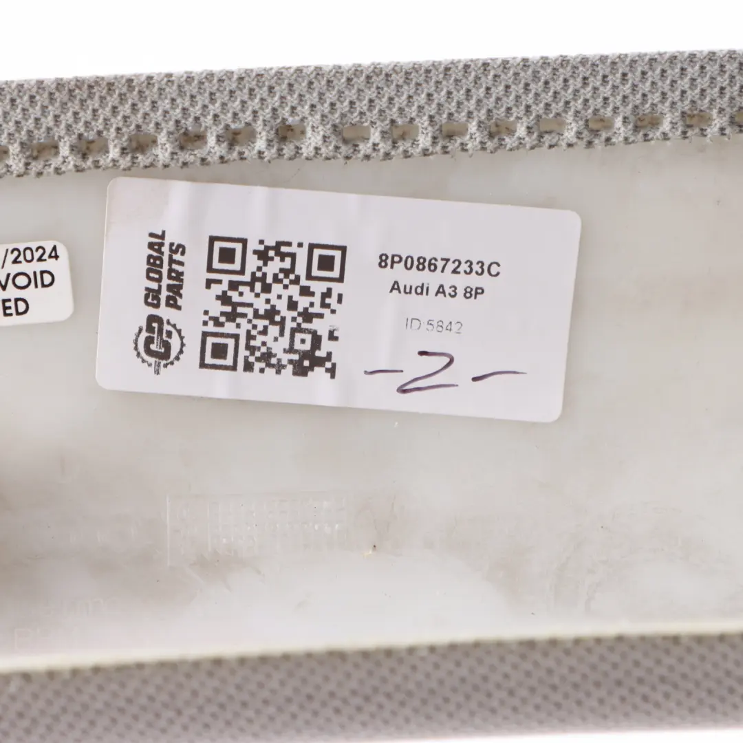 Audi A3 8P A-Pillar Column Trim Panel Covering Left N/S Grey 8P0867233C