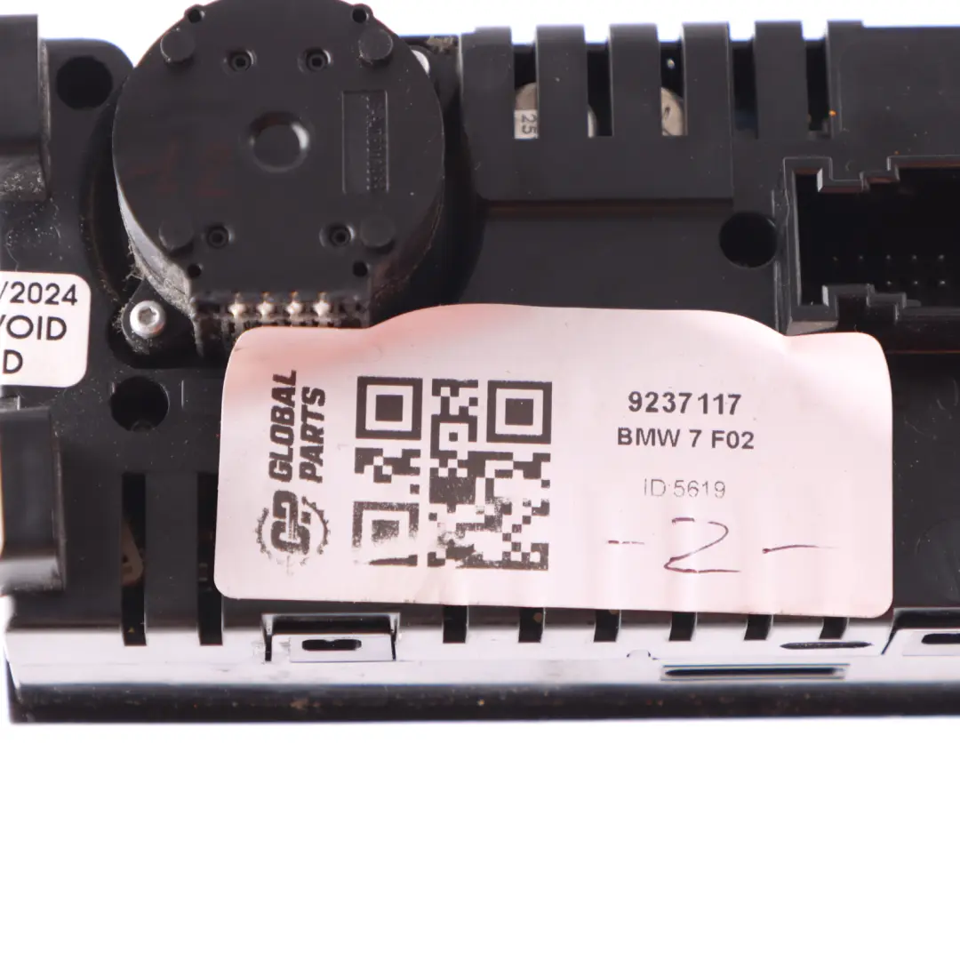 BMW F02 Climate Control Rear Heater A/C Unit Switch Panel 9237117