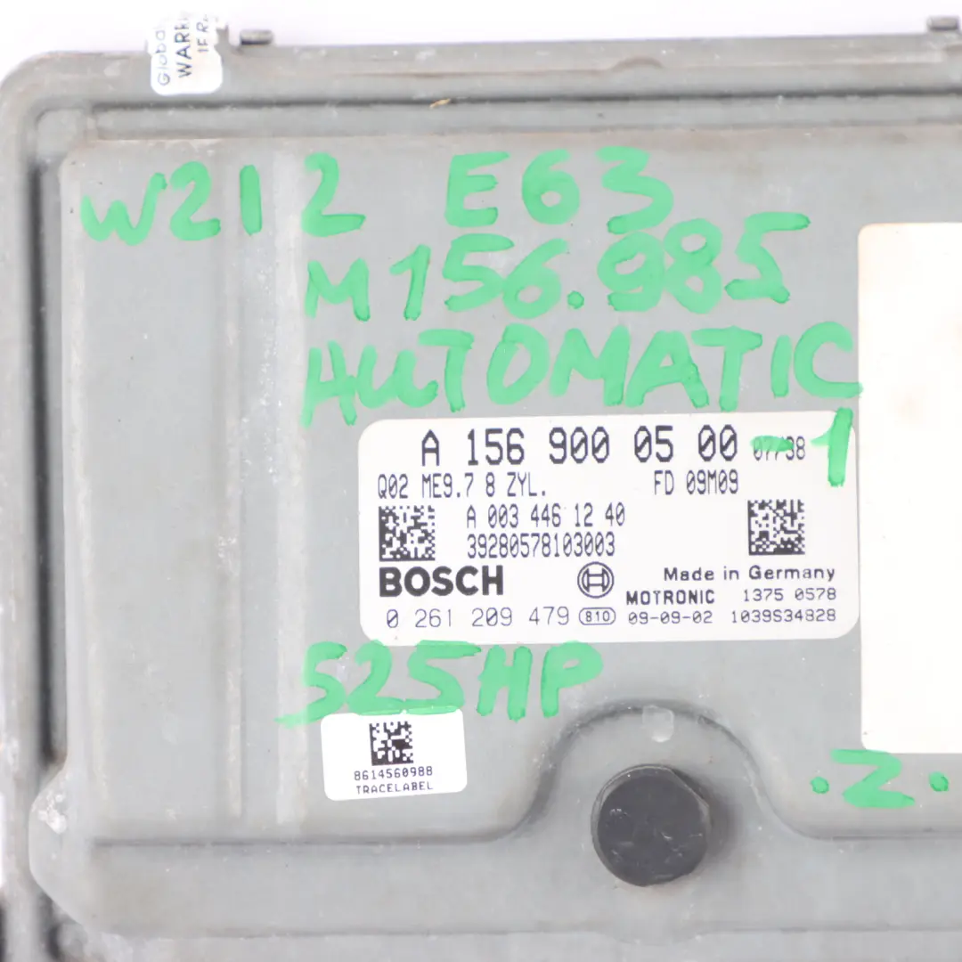 Mercedes W212 E63 AMG M156.985 Engine Unit ECU Kit A1569000500 Key Ignition