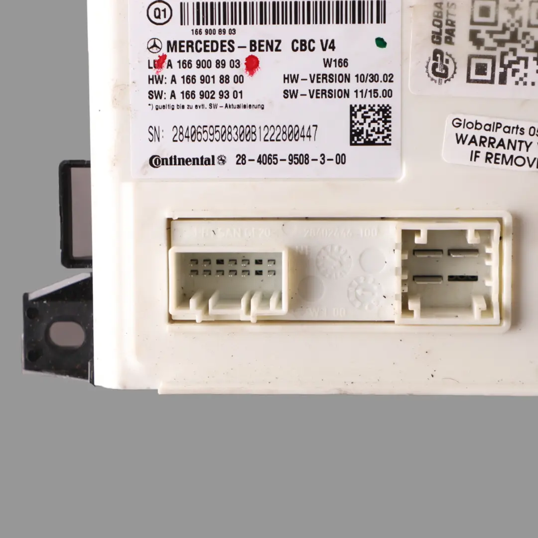 Mercedes W166 Fuse Box Front SAM Control Module Relay Box A1669008903
