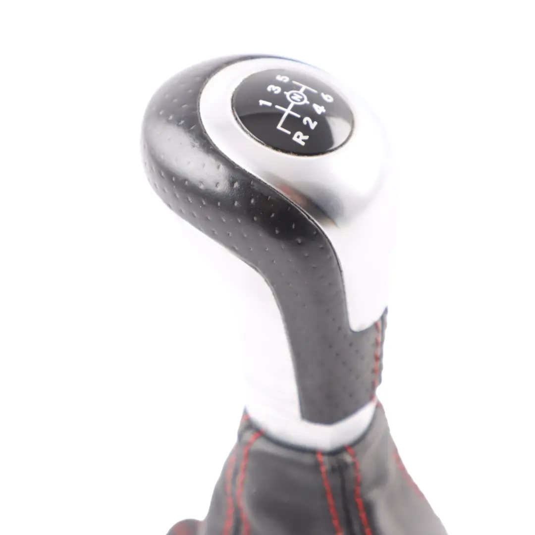 Mercedes C117 Gear Knob Shifter Black Leather Red Accents 6 Speed A1763641810