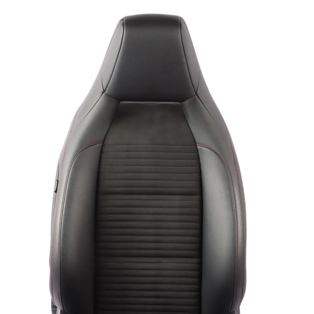 Mercedes W176 Front Seat Sport Right O/S Heated Fabric Leather Black Red Threads