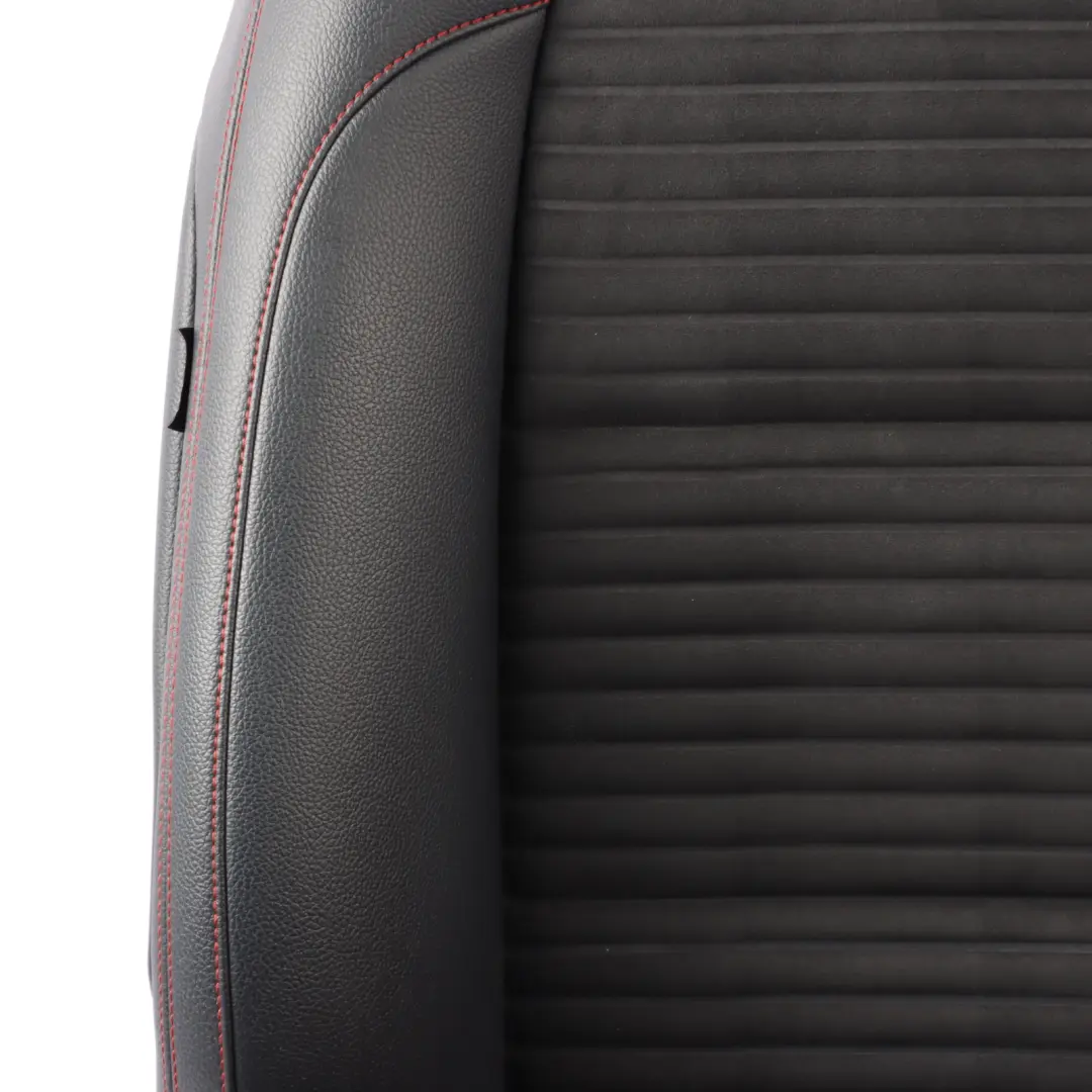 Mercedes W176 Front Seat Sport Right O/S Heated Fabric Leather Black Red Threads