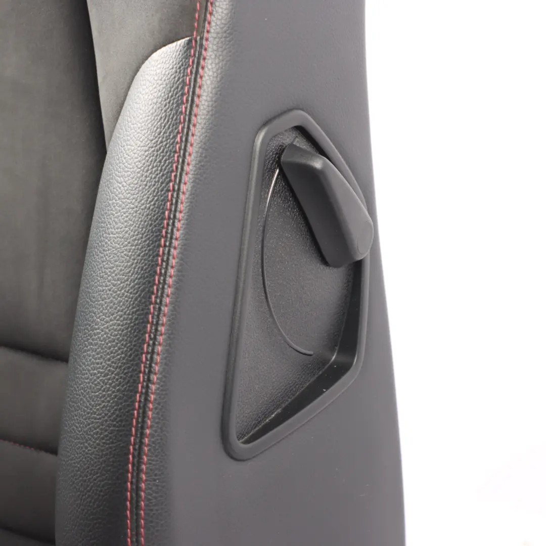 Mercedes W204 Front Right O/S Seat Leather Alcantara Red Thread Electric