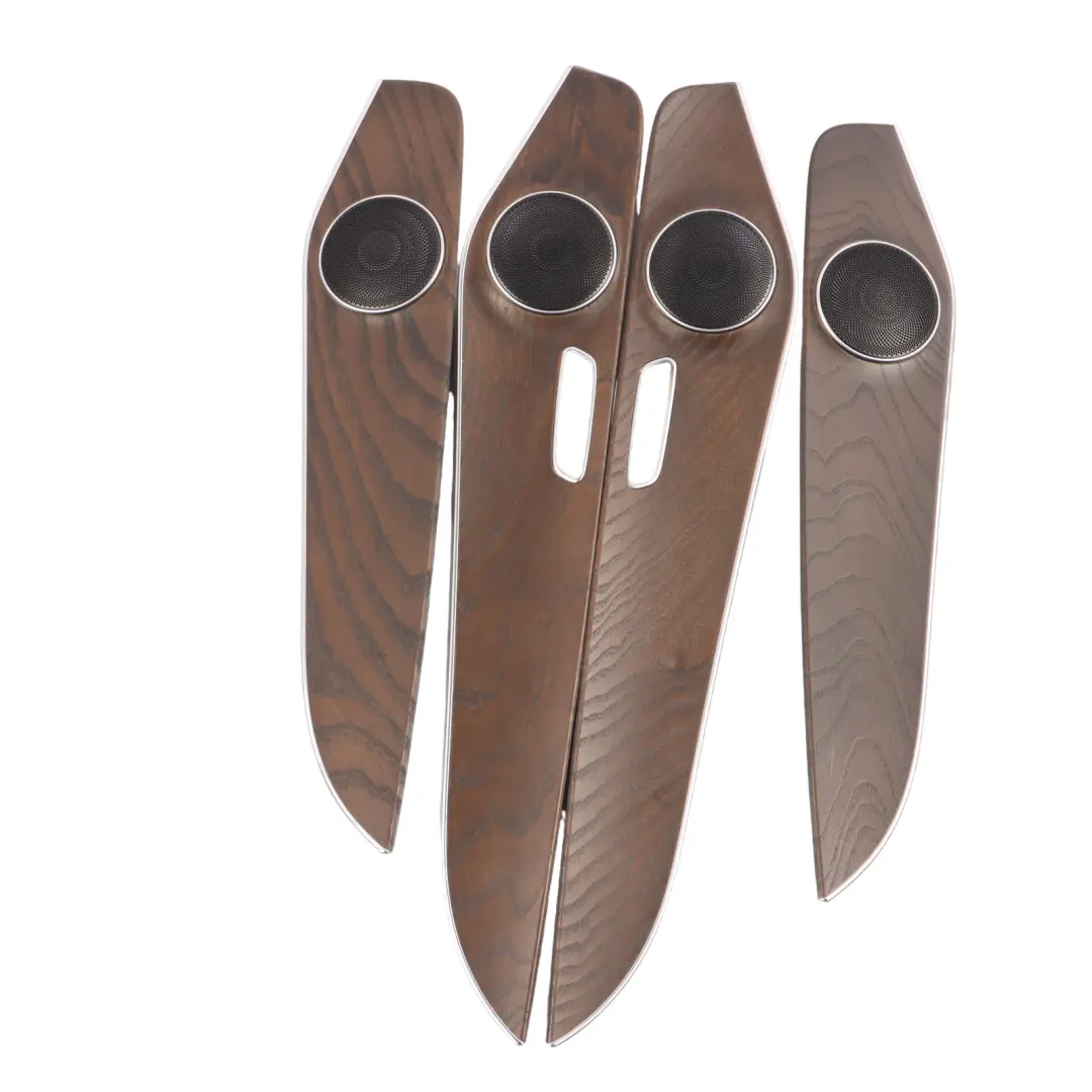 Mercedes W205 Dashboard Door Speaker Tray Strip Trim Cover Panel Brown Ash Wood 