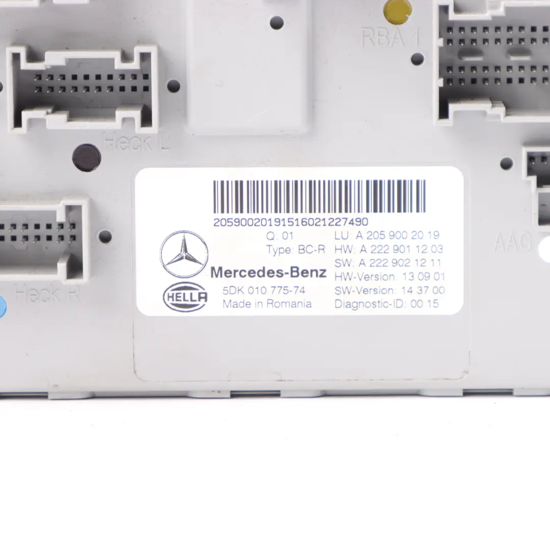 Mercedes W205 C253 SAM Rear Body Control Module Unit A2059002019