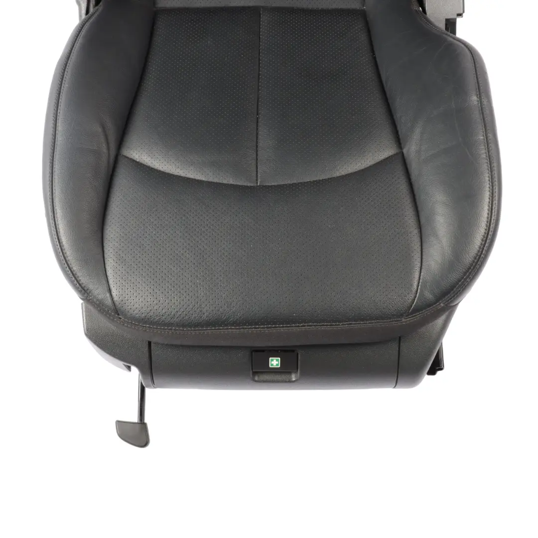 Mercedes W211 Front Seat Left N/S Heated Leather Nappa Black Semi Aniline