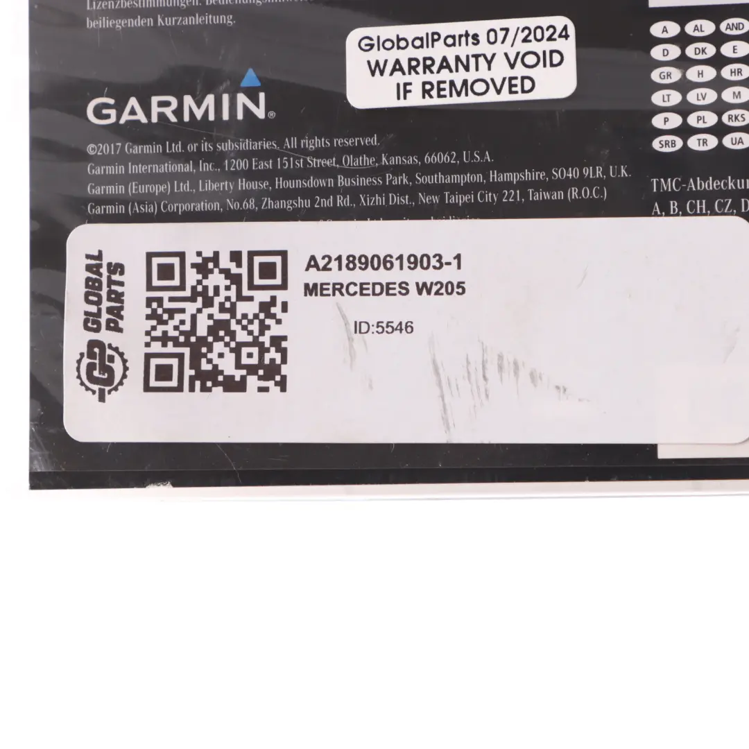 SD Card Mercedes W205 Garmin Map Pilot Navigation Europe 2017/2018 A2189061903