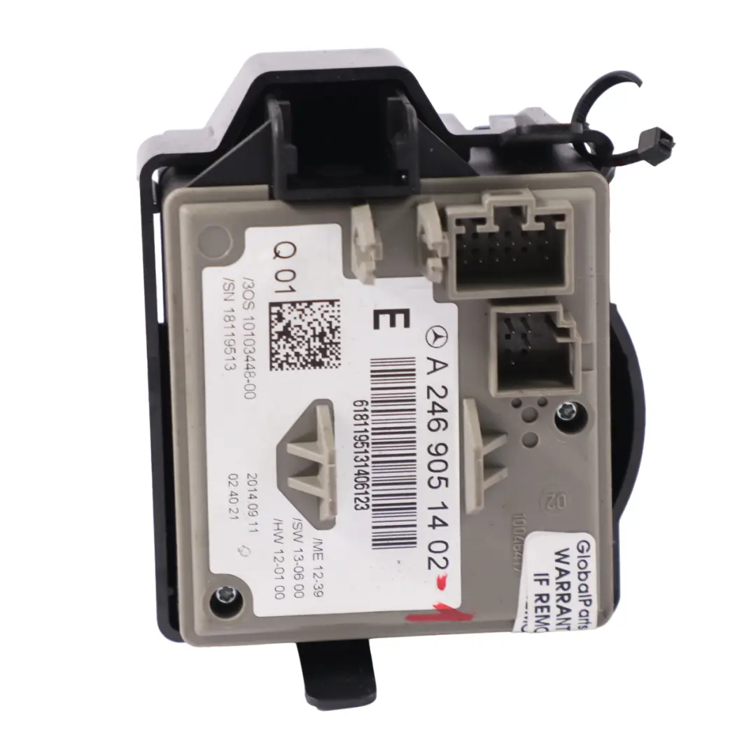 Interruptor de encendido Mercedes W176 W246 Lector de llave Unidad A2469051402