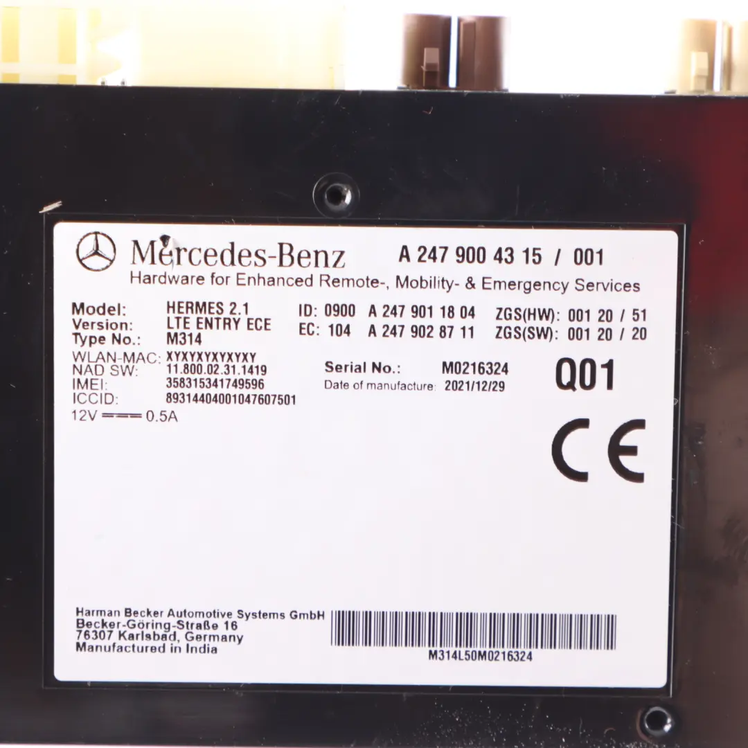 Mercedes W907 W910 Telematics Communication Control Unit Module A2479004315
