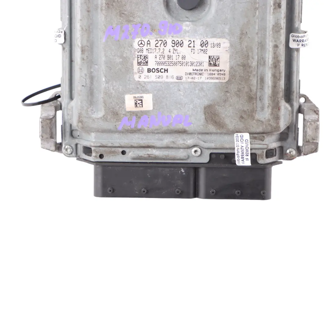 Mercedes W176 A160 W246 B160 270.910 102HP Engine ECU Unit A2709002100 Manual