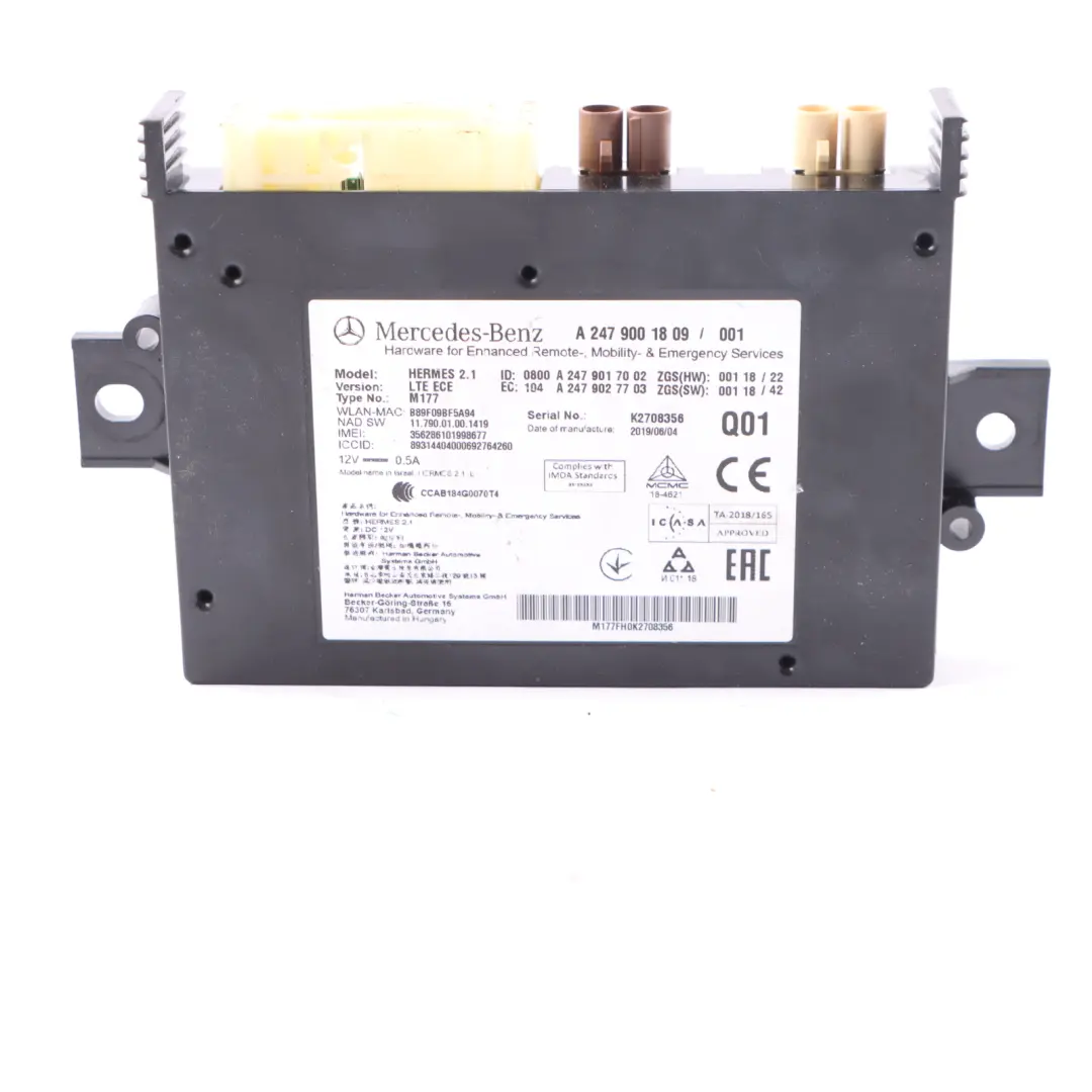 Mercedes W177 A180d 116hp OM608.915 Engine ECU Kit A6089001500 Key Lock