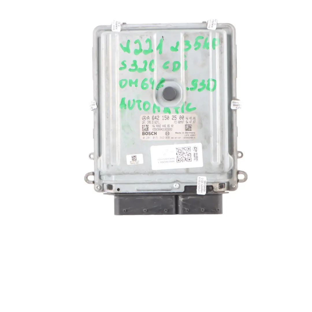Mercedes W221 S320 CDI OM642.930 Engine Control Unit ECU Kit A6421502500 Key