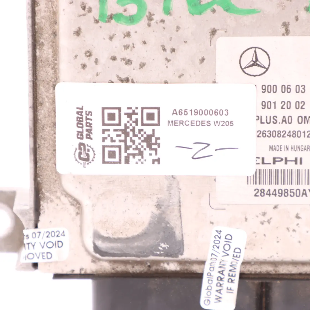 Mercedes W205 220d BlueTec 651.921 170HP Engine Control Unit ECU A6519000603