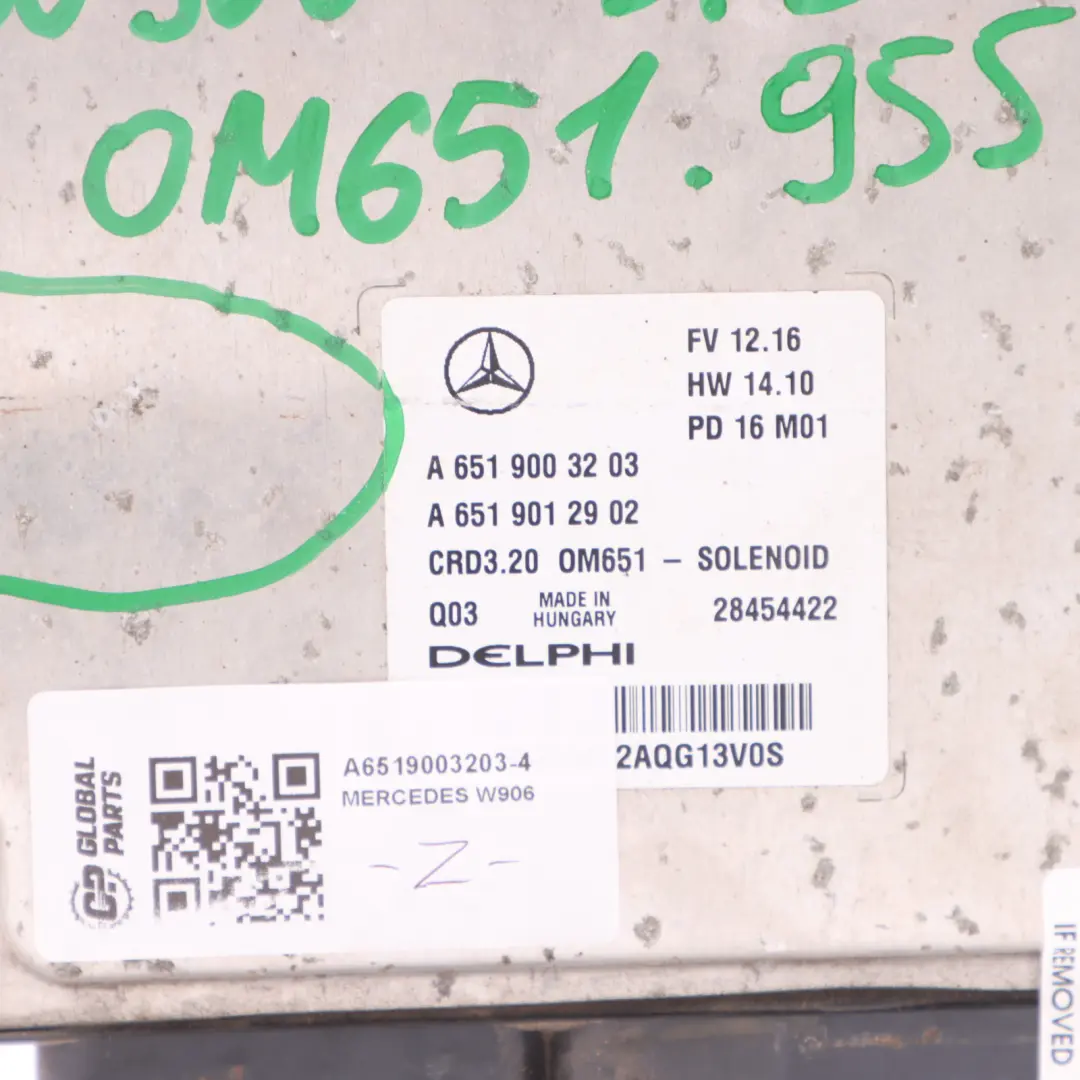 Mercedes W906 313 CDI OM651.955 129HP Manual de la ECU motor diésel A6519003203