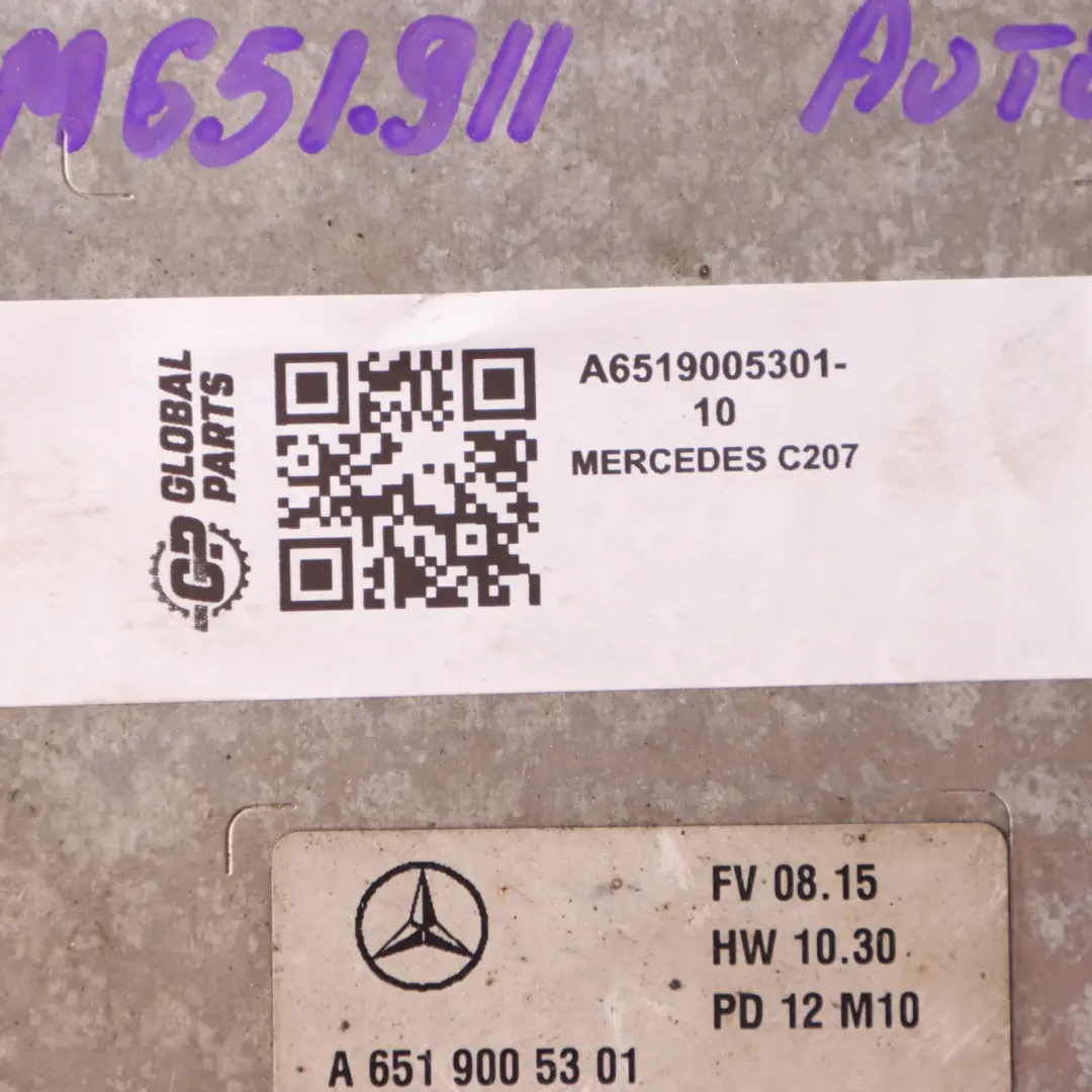 Mercedes C207 E250 CDI BE OM651.911 Engine Unit Module ECU A6519005301 Automatic