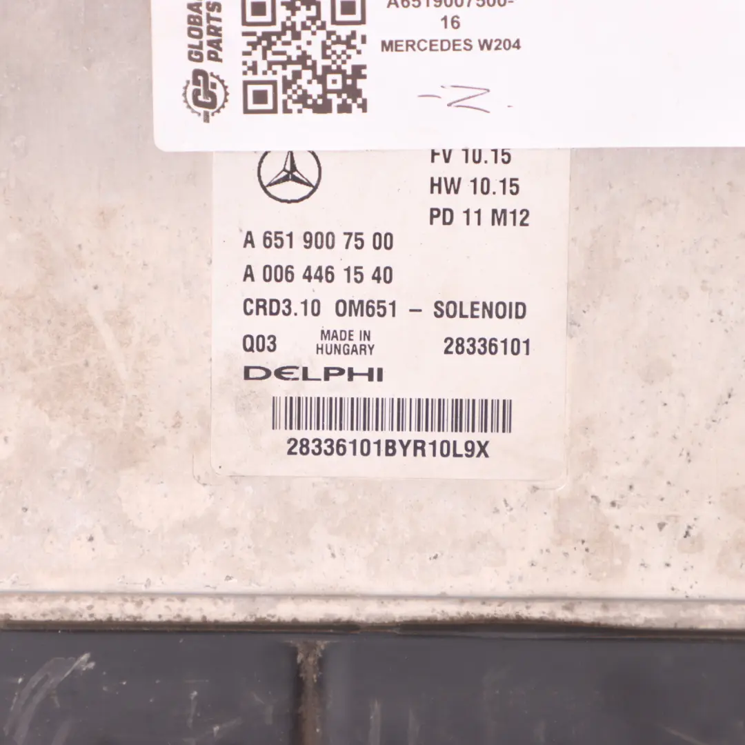 Mercedes W204 C220 CDI 651.911 Engine Control Unit ECU A6519007500 Automatic