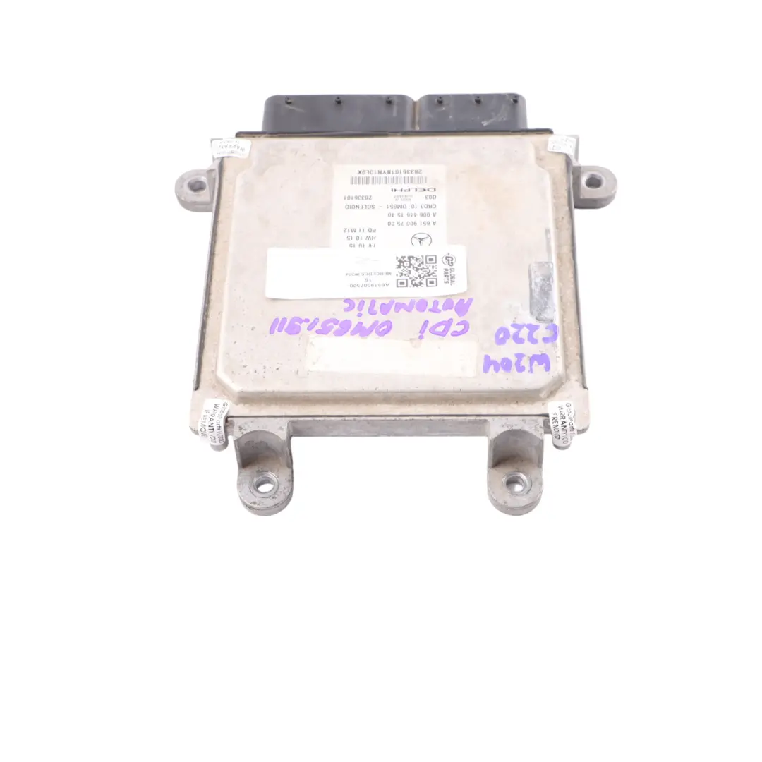 Mercedes W204 C220 CDI 651.911 Engine Control Unit ECU A6519007500 Automatic