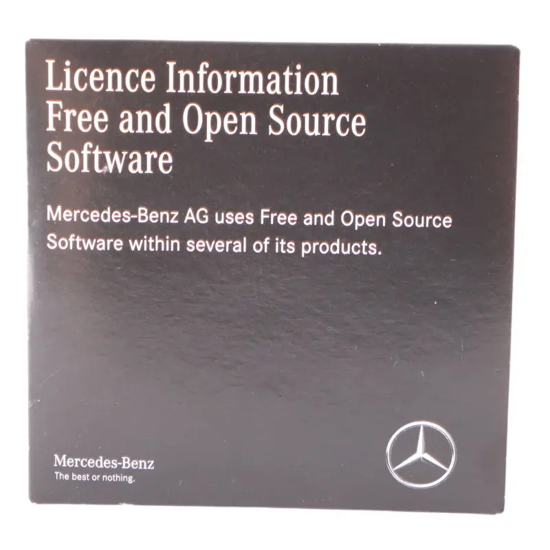 Mercedes Sprinter W907 Open Source Software CD Licencia Información A9078273000