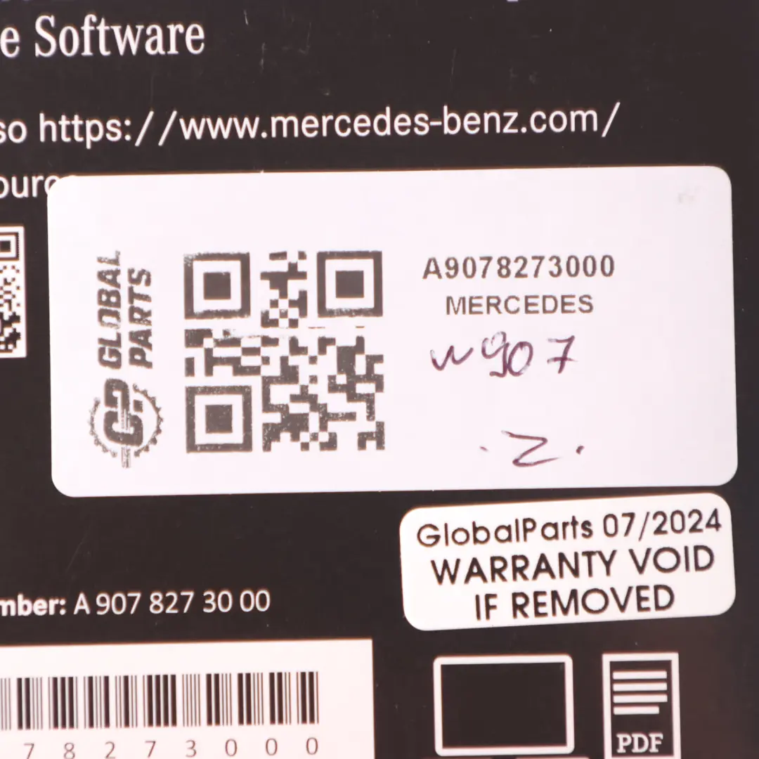 Mercedes Sprinter W907 Open Source Software CD Licencia Información A9078273000