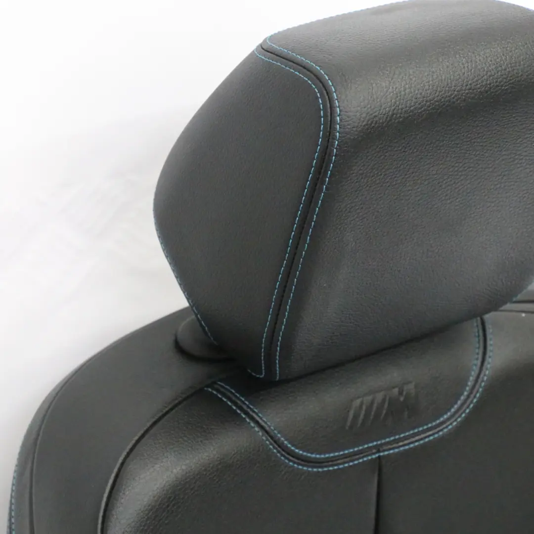 BMW F87 M2 Front Seat Left N/S Heated Memory Leather Dakota Black Contrast Blue