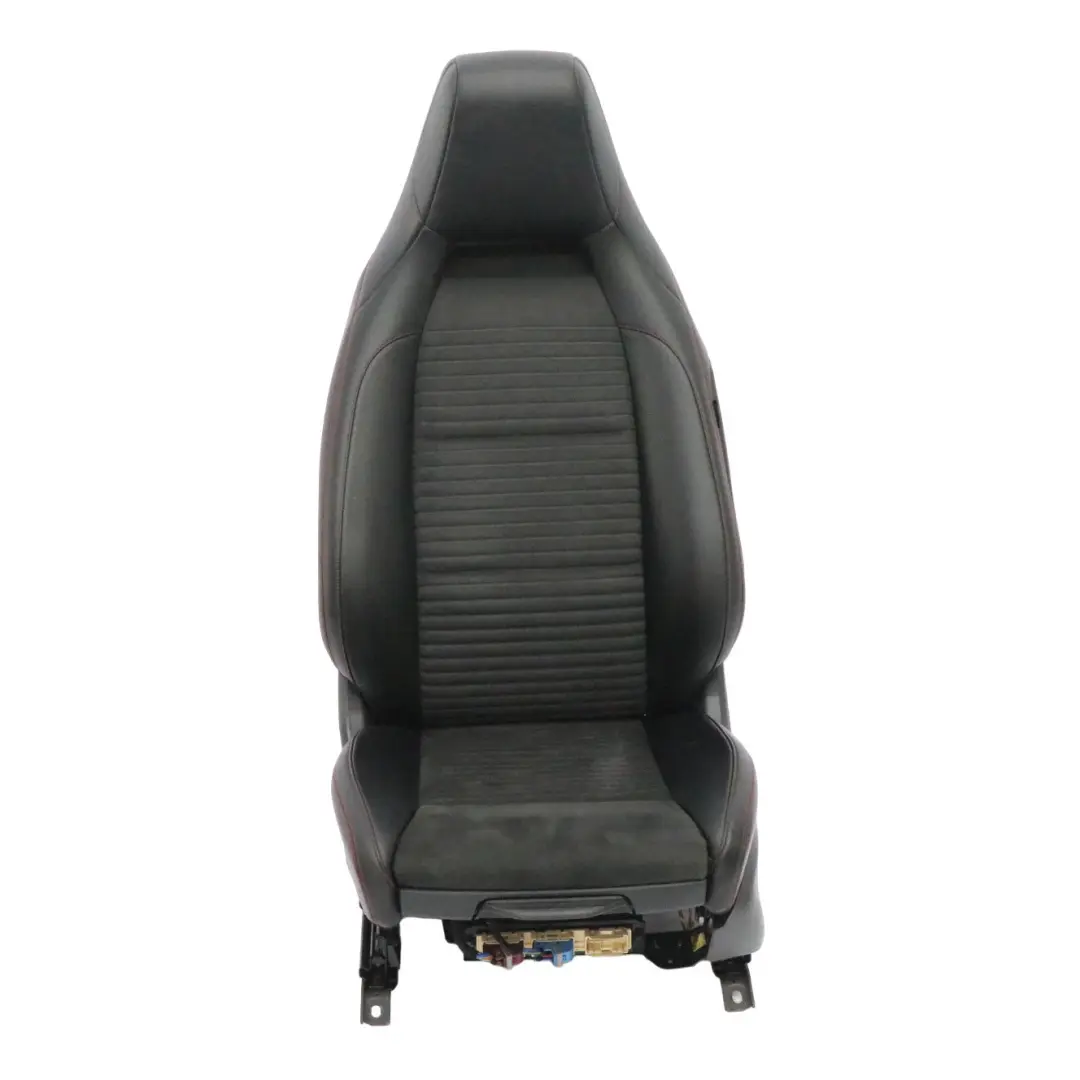 Mercedes W176 Front Seat Sport Left N/S Fabric Leather Black Red Threads