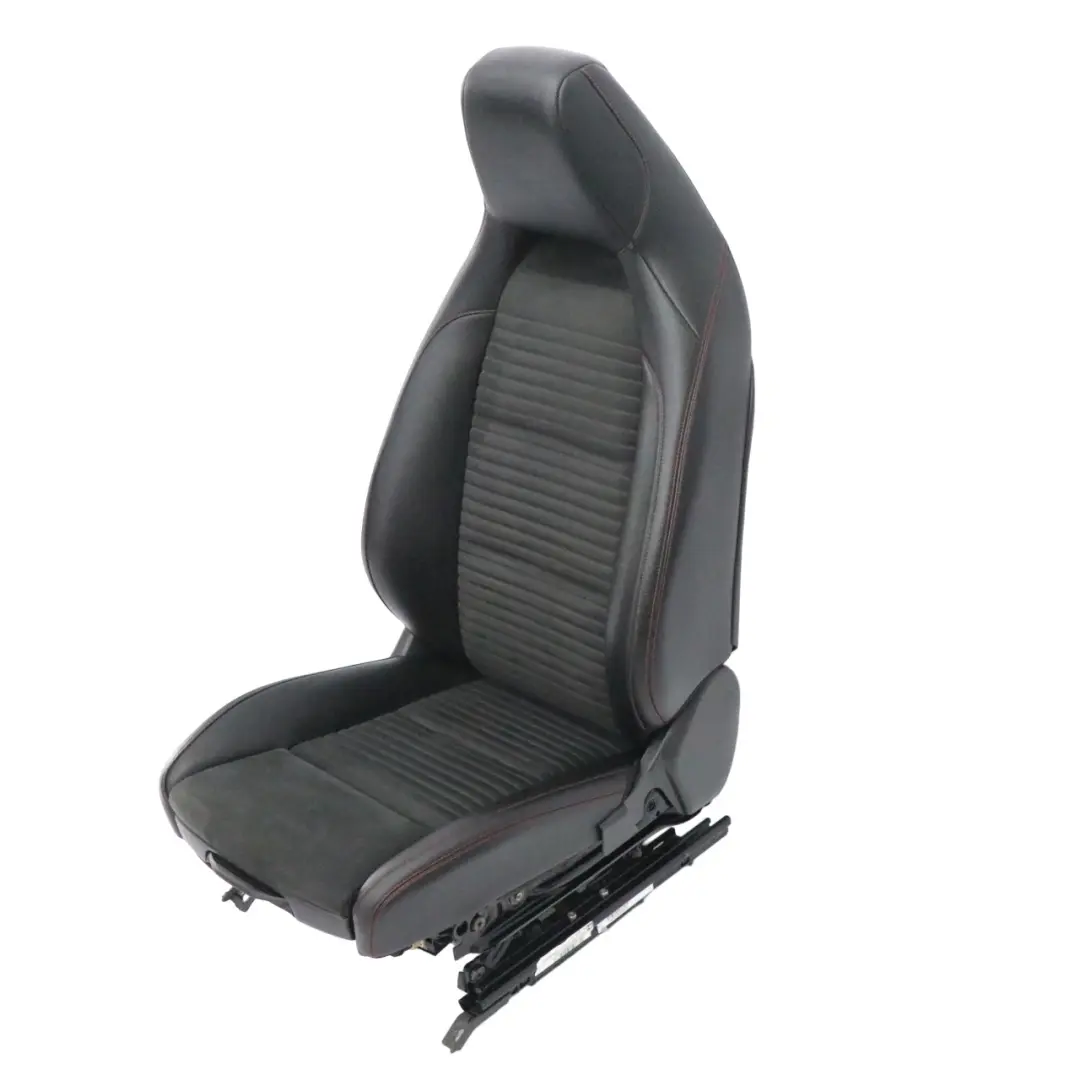 Mercedes W176 Front Seat Sport Right O/S Heated Fabric Leather Black Red Threads