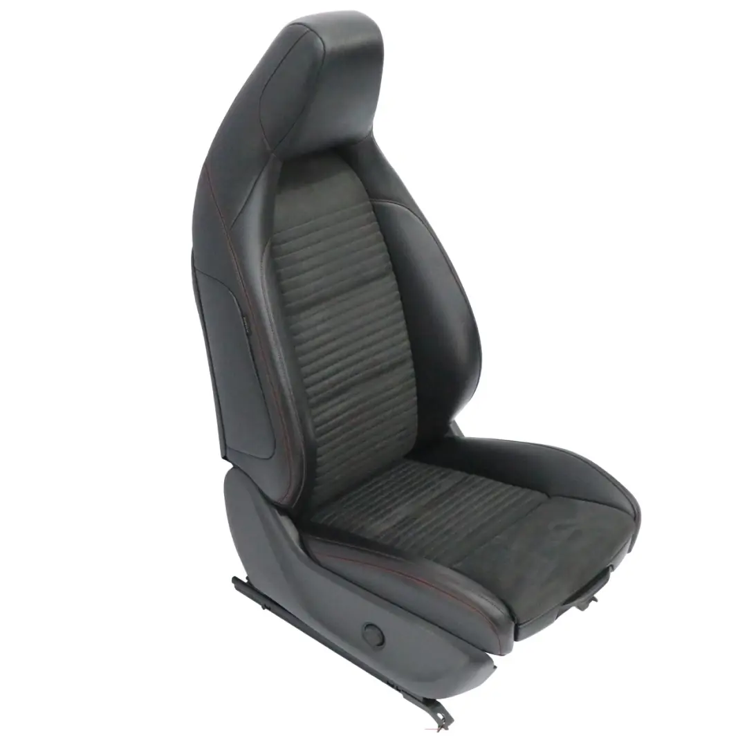 Mercedes W176 Front Seat Sport Right O/S Heated Fabric Leather Black Red Threads